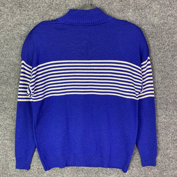 NWT Vintage St. John Separates $399 Striped Sweater Chest Logo padded shoulder - Picture 2 of 10